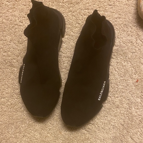 Balenciaga Black Knit Sneakers - Picture 1 of 8